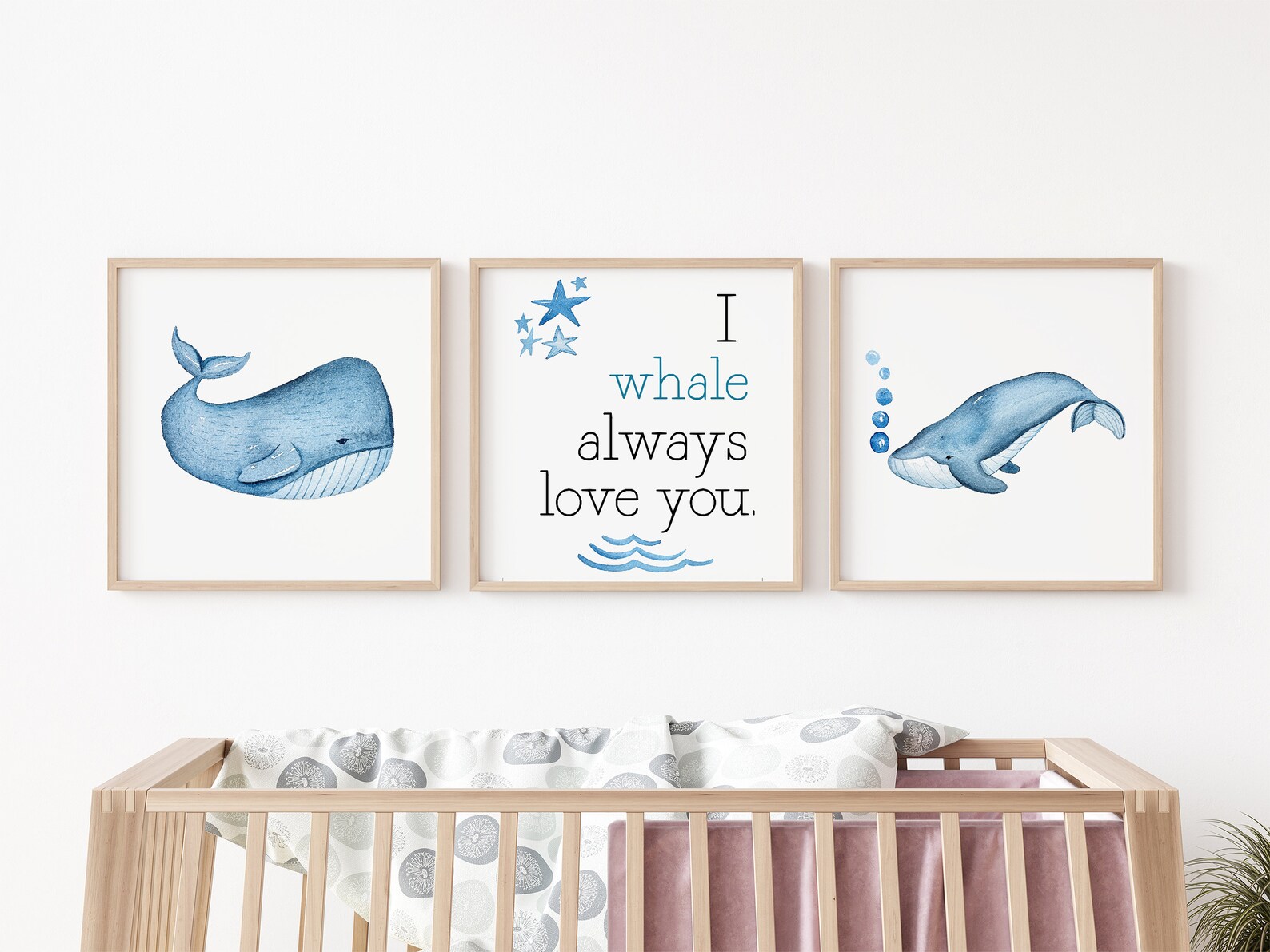 Set of 3 Whale Nursery Prints 3pc Whale Nursery Decor | Etsy