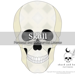 Patrón de vidrieras de calavera - Halloween - Principiante/Intermedio - Licencia comercial/personal - Descarga digital - .PDF & .JPG