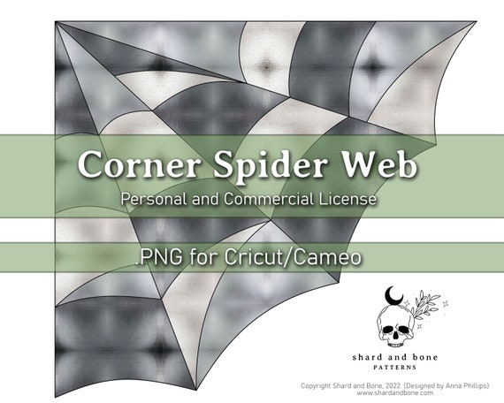 Corner Spider Web Stained Glass Pattern for Cricut/cameo Use | Etsy