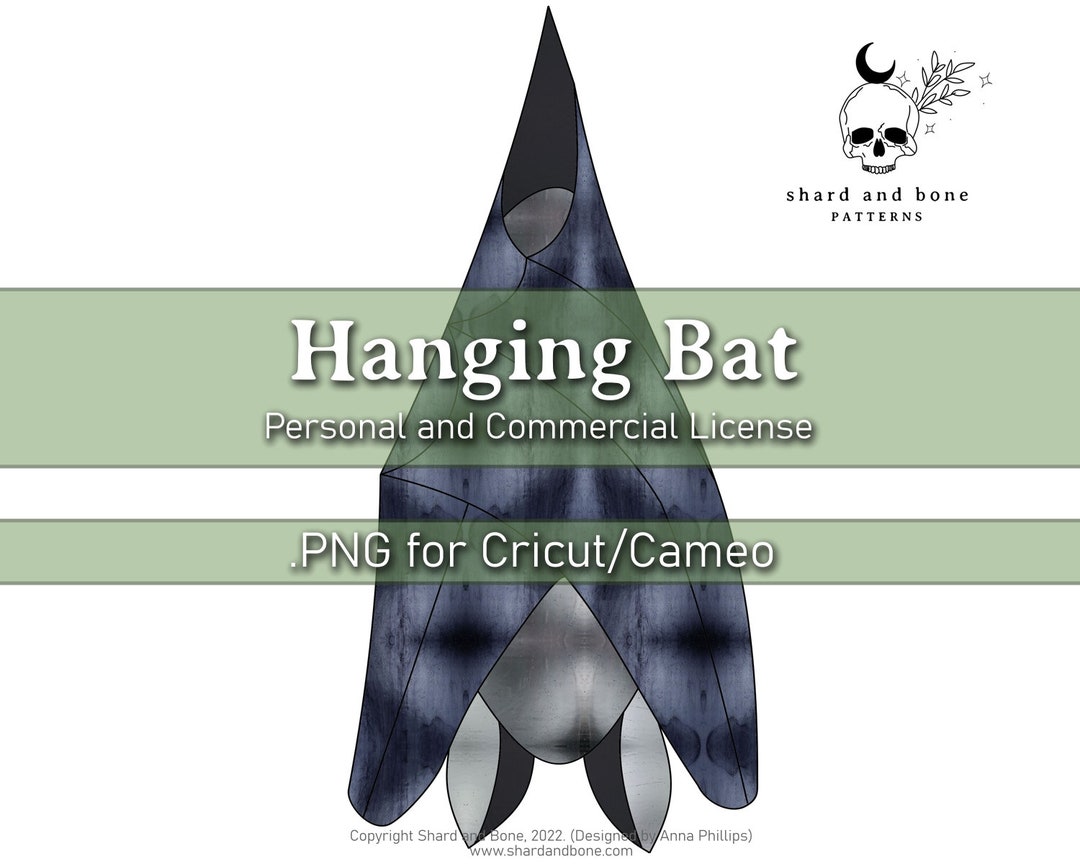 Buy Hanging Bat Stained Glass Pattern for Cricut/cameo - Gothic/witchy ...