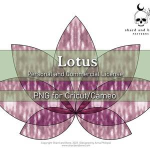 Lotus Stained Glass Pattern for Cricut/Cameo Use  - Beginner - Commercial and Personal License - Download - .PNG, .PDF, .JPG