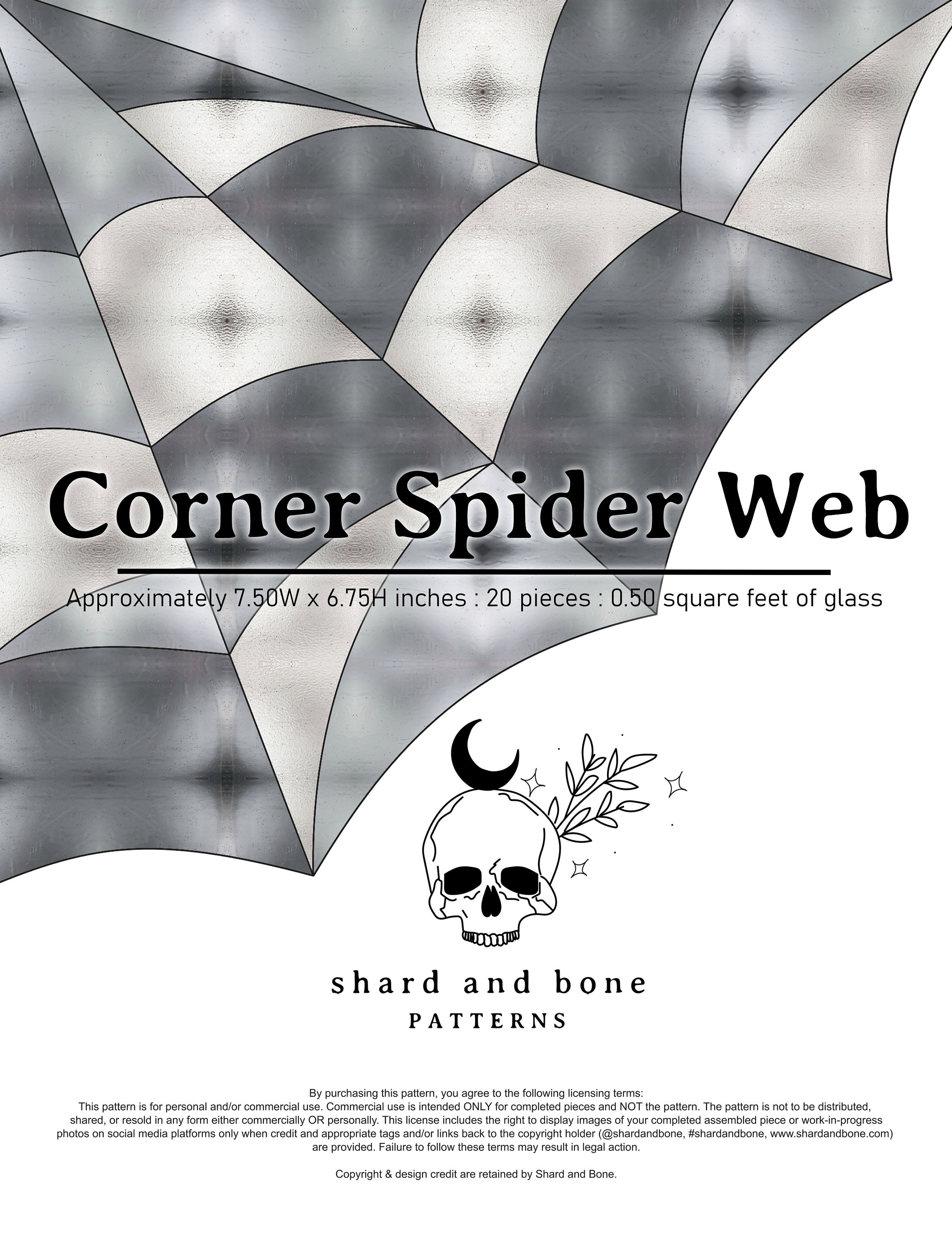 Corner Spider Web Stained Glass Pattern - Witchy/gothic/alternative ...