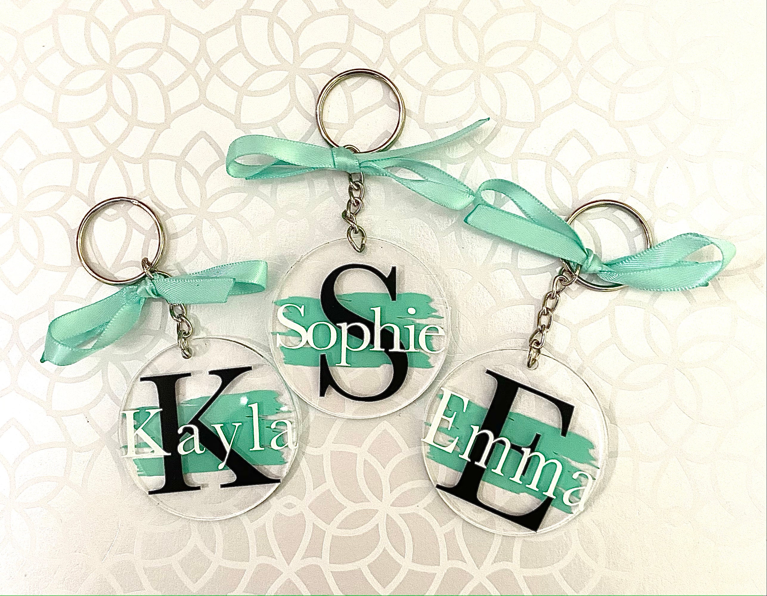 Personalized Name and Initial Keychain Party Favor Etsy
