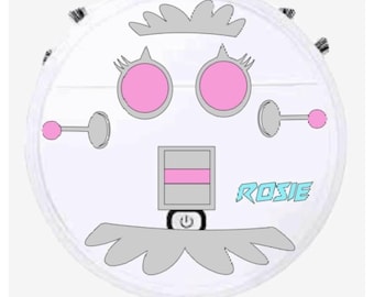 Adhesivos originales de la cara de Rosie el Robot para tu aspiradora robot / Roomba Eufy iRobot Ilife Goovi Bissell Shark