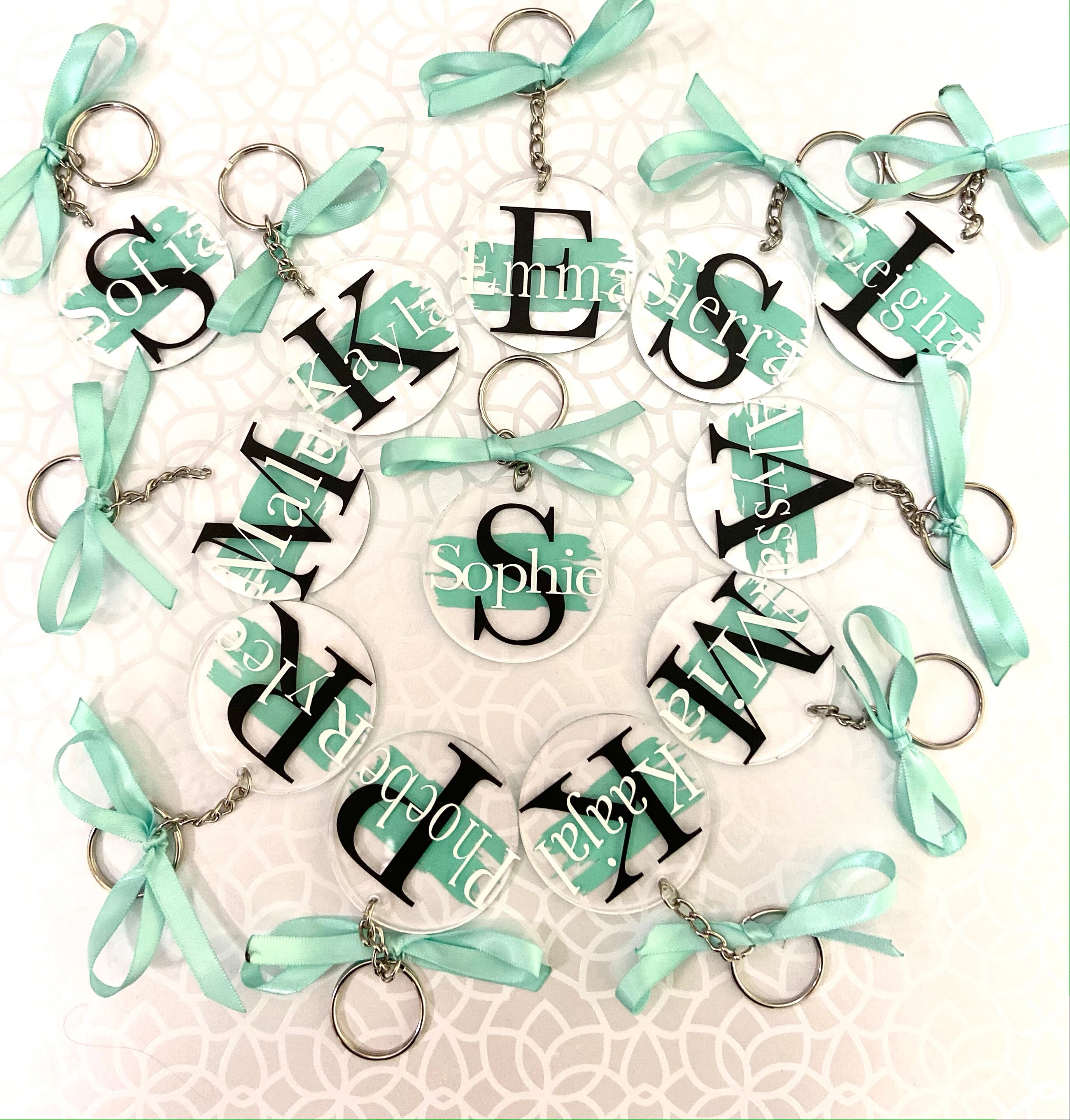 Personalized Name and Initial Keychain Party Favor Etsy