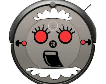 Original Deluxe Rosie The Robot Face Calcomanías para su aspiradora de piso robótica / Roomba Eufy iRobot Ilife Goovi Bissell Shark Robot Vacuum Calcomanía