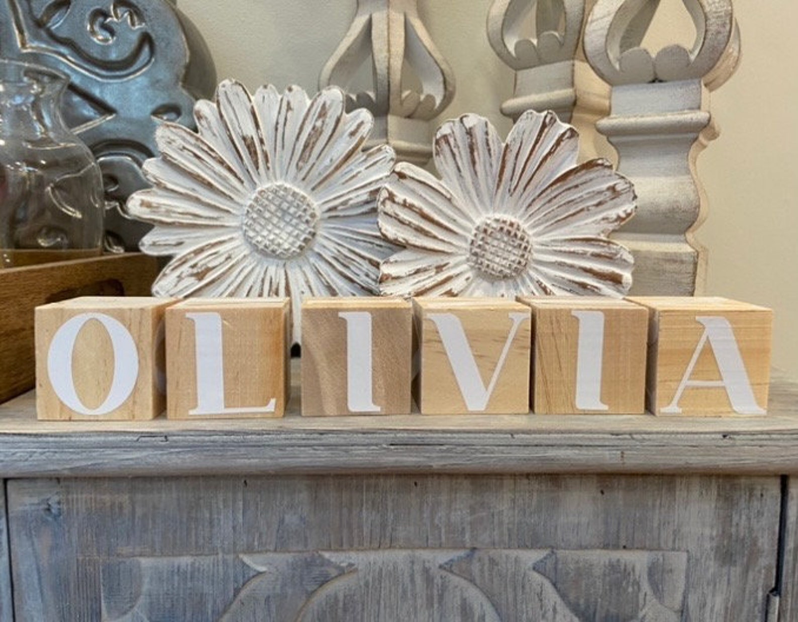 Alphabet Blocks Baby Name Letter Blocks Baby Boy Gift Etsy