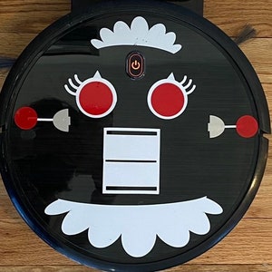 Original Deluxe Rosie The Robot Face Decals for your Robotic Floor Vacuum / Roomba Eufy iRobot Ilife Goovi Bissell Shark Robot Vacuum Decal