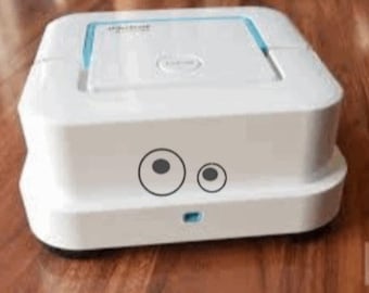 Calcomanías de cara de robot para su mopa de piso robótica, Roomba Braava iRobot Ilife Goovi Bissell Shark Robot Vacuum Floor Mop Decal