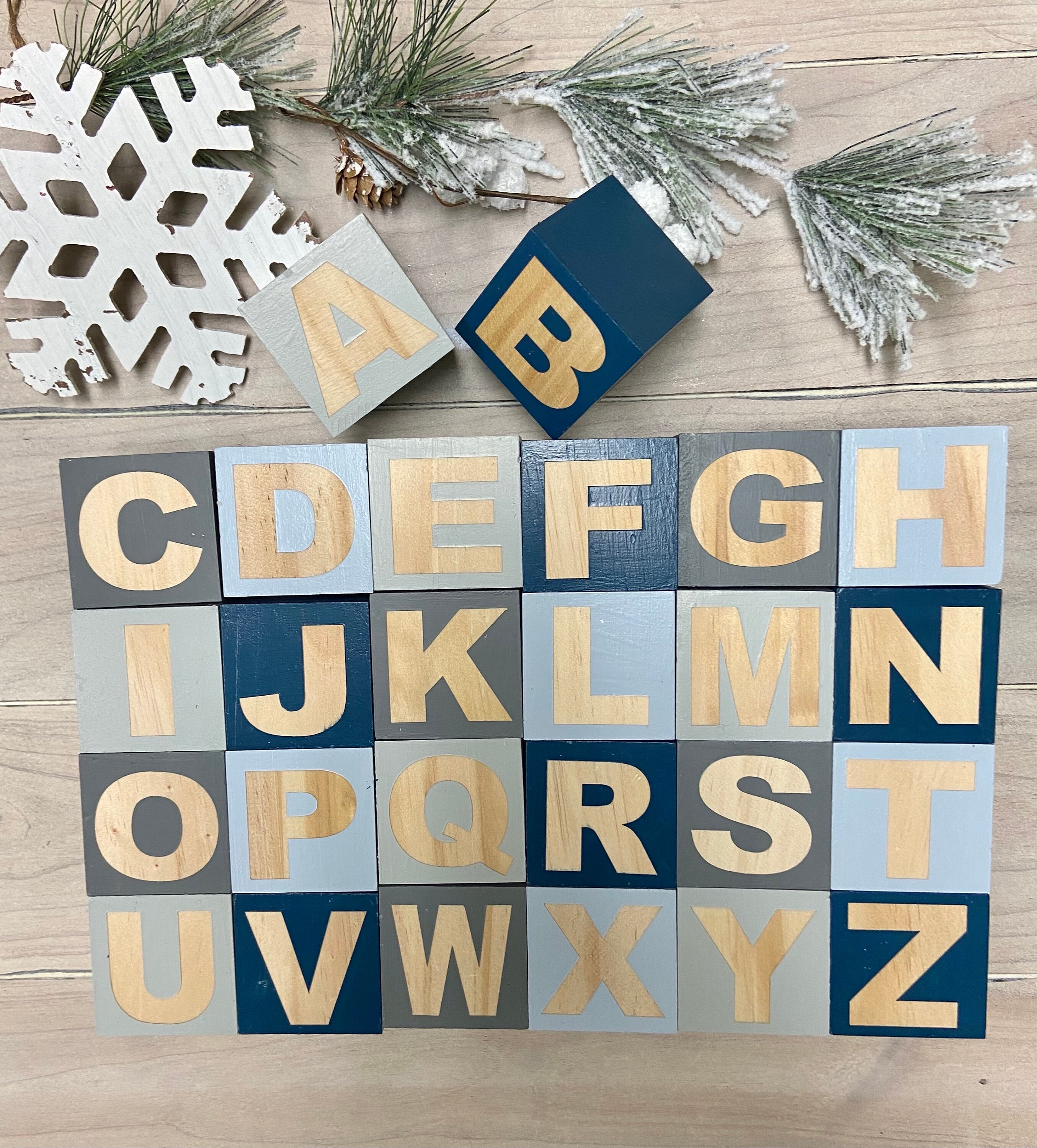 Alphabet Blocks Baby Name Letter Blocks Baby Boy Gift Etsy