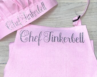 Chef Apron and Chef hat, Personalized Apron, Adult Chef Hat, Baking apron , Custom Chef Apron Chef Hat