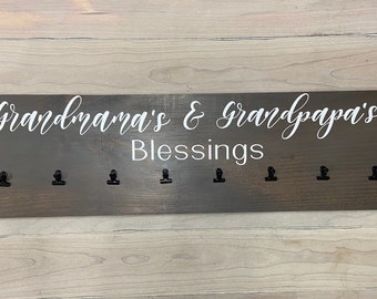 Grandparent Gift Photo Display | Mother's Day Gift | Valentine's Gift,Grandkids Picture Display Sign | Grandkids Make Life Grand Wood Sign