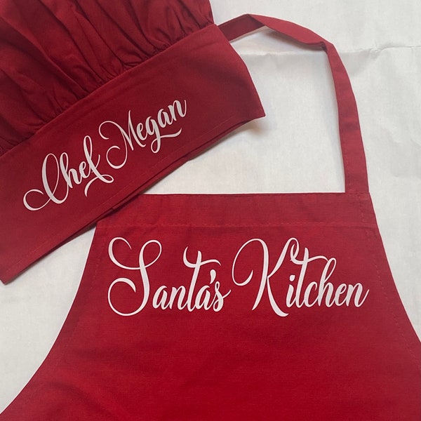 Adult Apron Set, Personalized Apron and Chef Hat, Father's Day Gift, Custom Chef Hat and Apron, Grill Master, Dad Gift, Grandpa Gift