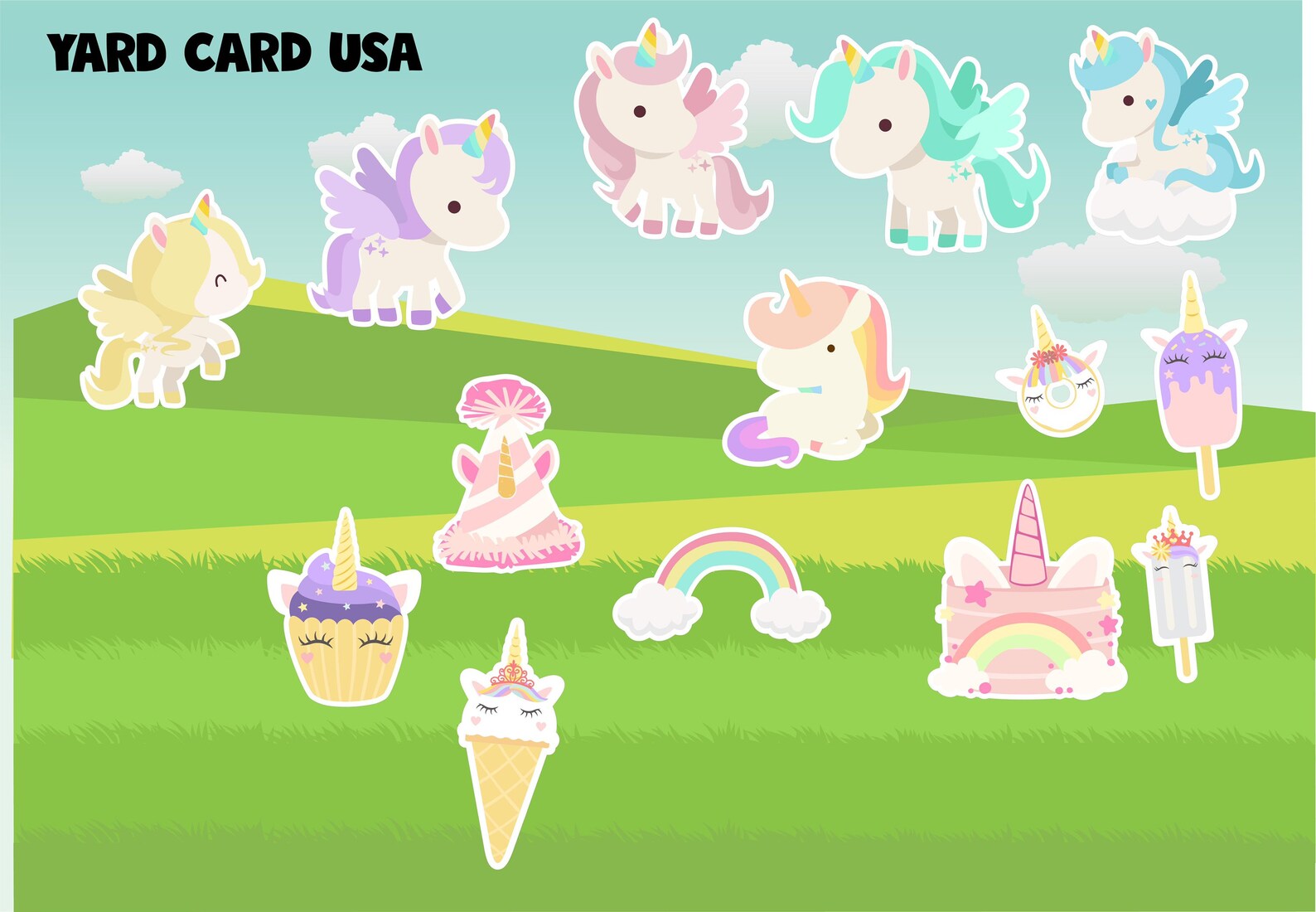 Unicorn Party Yard Card Rental Business Package Etsy