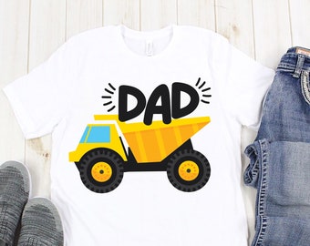 Dad Construction Birthday Shirt, Construction Family Daddy Shirt, Truck Excavator Shiet, Dad  of the Birthday Boy Matching Tee