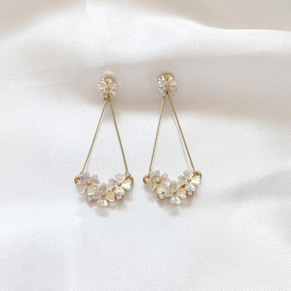 Beautiful Glitter Korean Style Drop Earrings