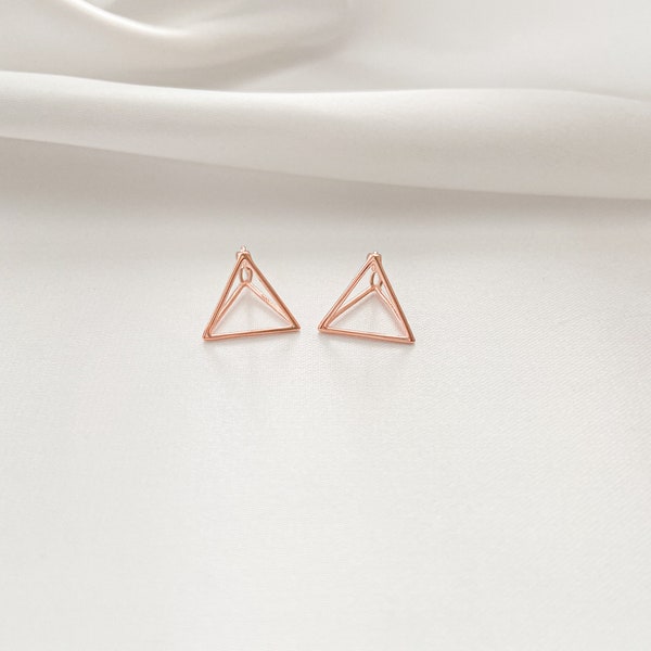 The Triangle  Pyramid Earrings, sterling silver earrings, dainty earrings, Korean earrings, Korean Style Earrings, Korean jewelry