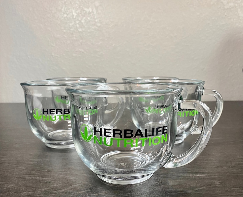 Custom Herbalife Nutrition Tea Mug Clear Glass Mug 18 Oz Tea Etsy