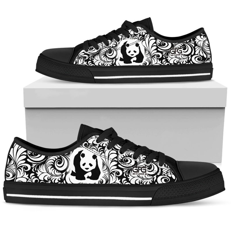 Panda Sneaker Wildlife Syndication W.S Custom Low Top | Etsy