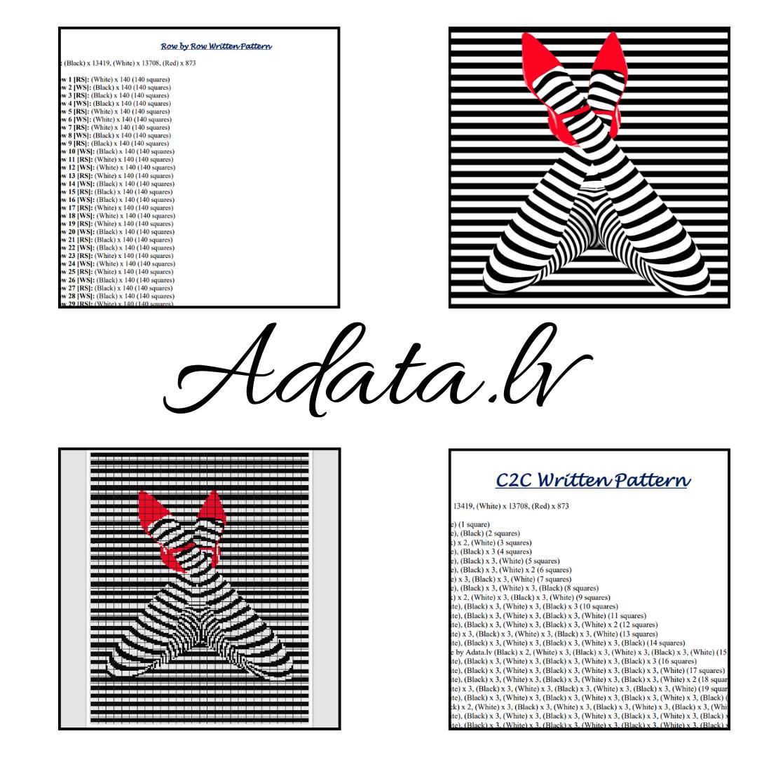 Women’s Leg Chart and Pattern C2C and Tapestry Crochet