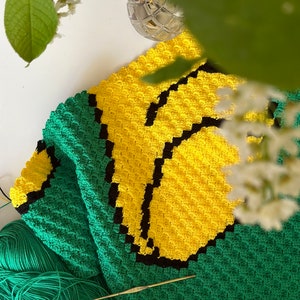 Wzór Graphgana na Kubusia Puchatka - Corner to Corner - C2C Crochet, kocyk szydełkowy z Kubusiem Puchatkiem, plik cyfrowy PDF, Kubuś Puchatek i przyjaciele