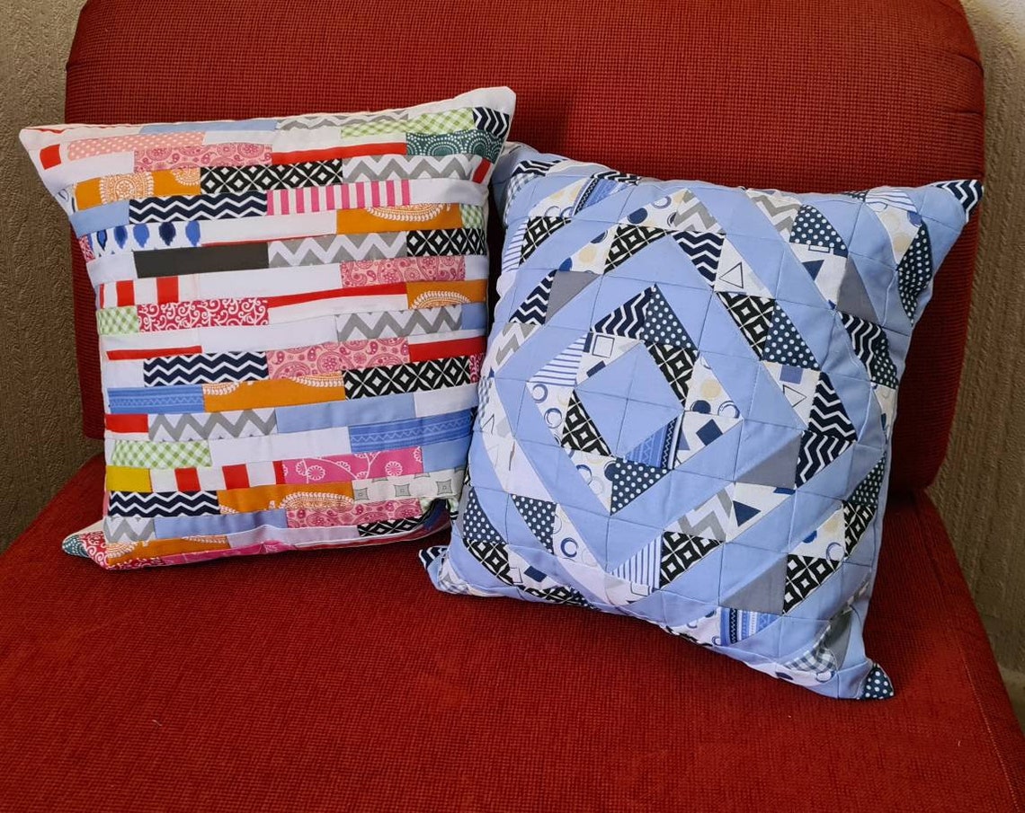 Handmade Patchwork Envelope Cushion Cover 16in 40cm Etsy UK