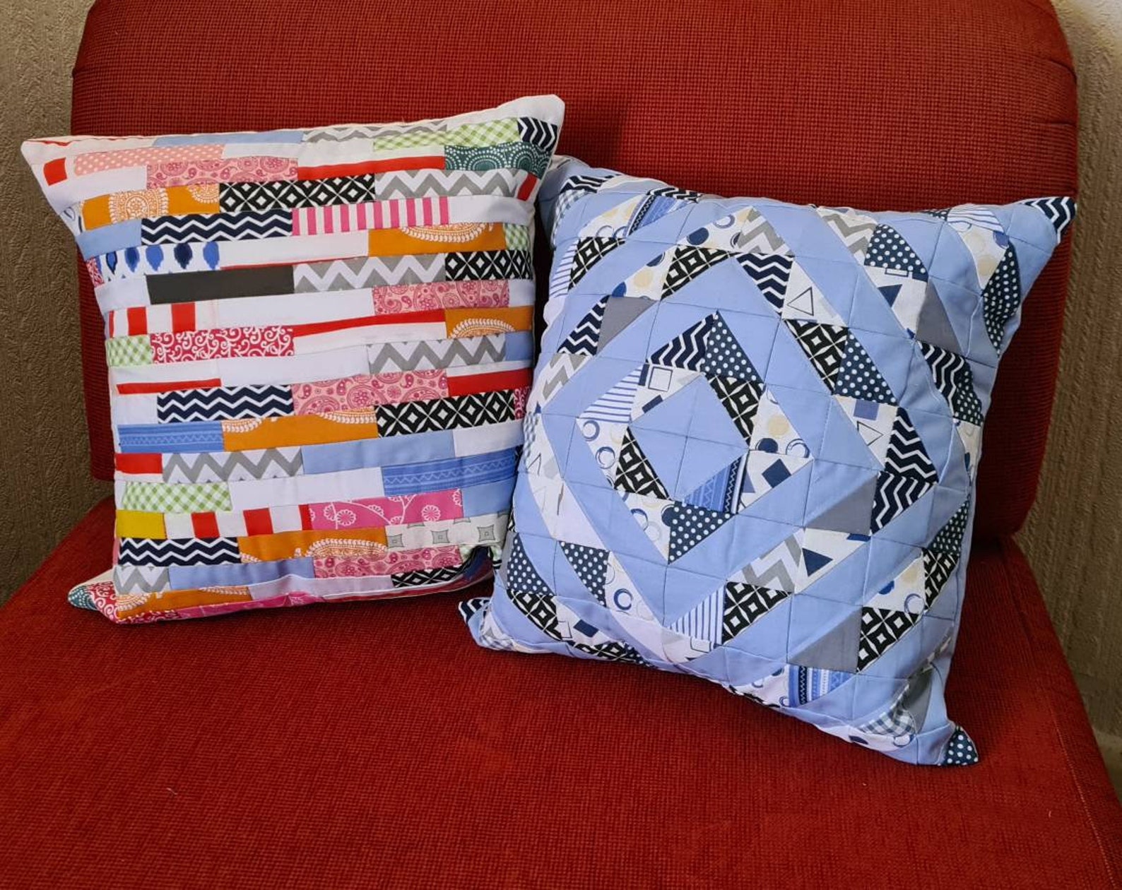 Handmade Patchwork Envelope Cushion Cover 16in 40cm Etsy UK