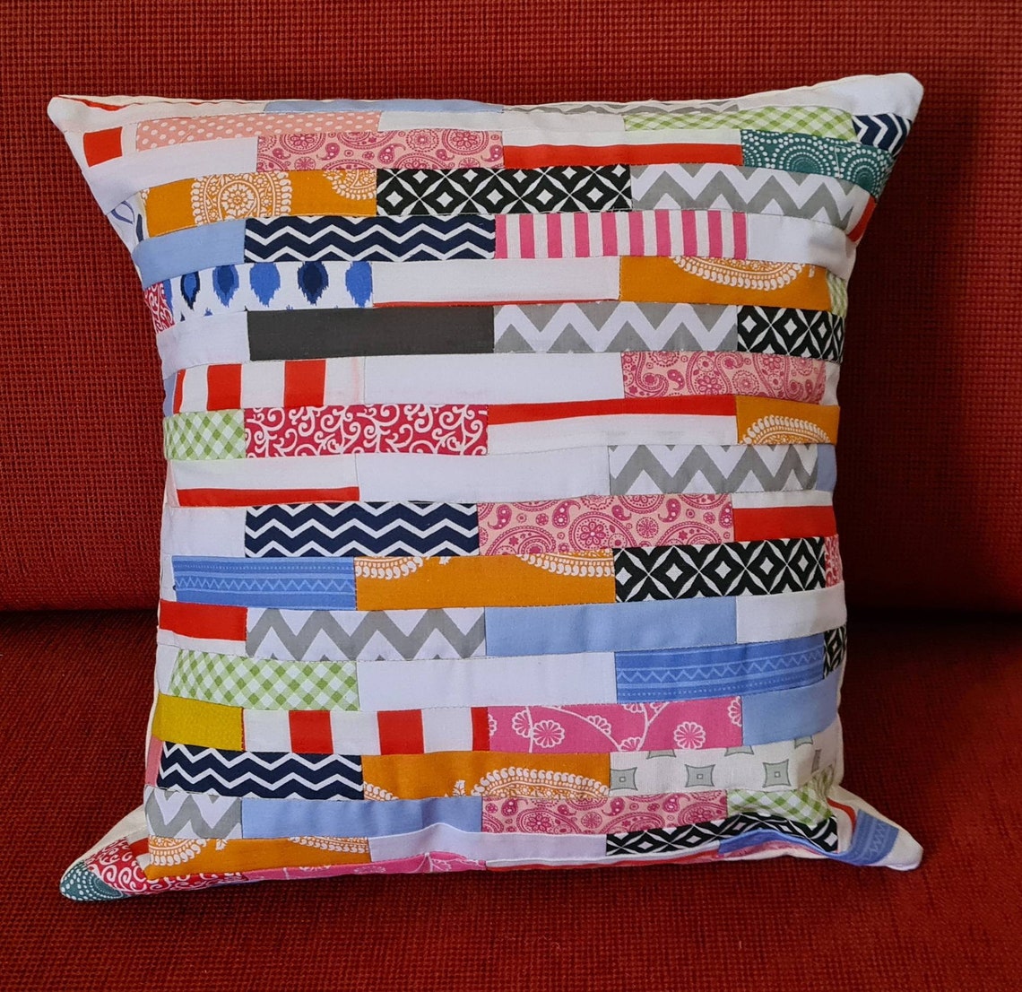 Handmade Patchwork Envelope Cushion Cover 16in 40cm Etsy UK
