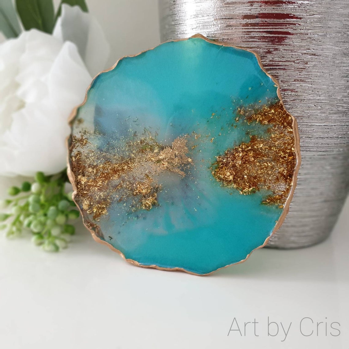 Turquoise Resin Coasters Etsy