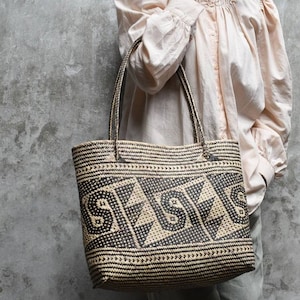 Borneo übergroße Korbtasche - ethnische Tasche - lässige große Strohtasche - Damenmode - große Kapazität - Vintage handgemachte Frauentasche