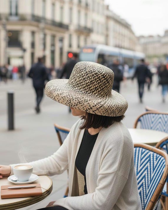 Vintage Audrey Hepburn Straw Wide Brim Hat | Rattan Poolside  display picture 2