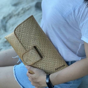 Boho handwoven Chic Envelope Clutch | Eco-Friendly Woven Bag for Women | Daily purse, Festival bag, Wedding & Casual Purse