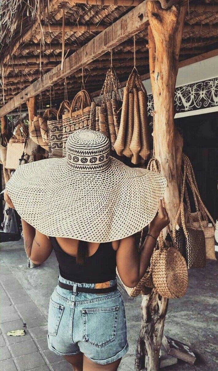 Oversized Brim Straw Hat Vintage Hat 