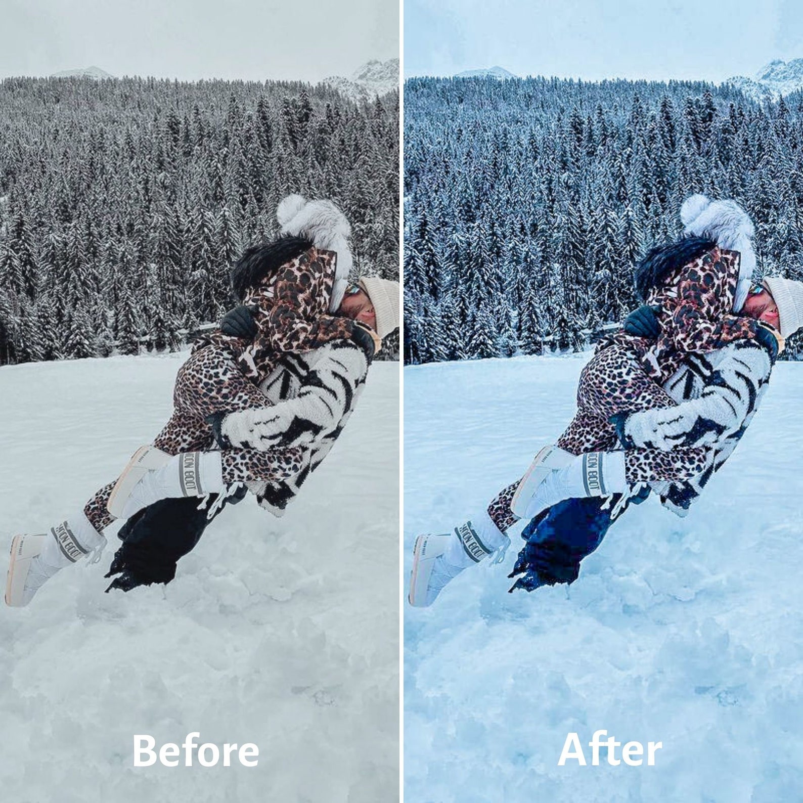 BLUE SNOW Lightroom Preset Falling Snow Preset White Snow Etsy
