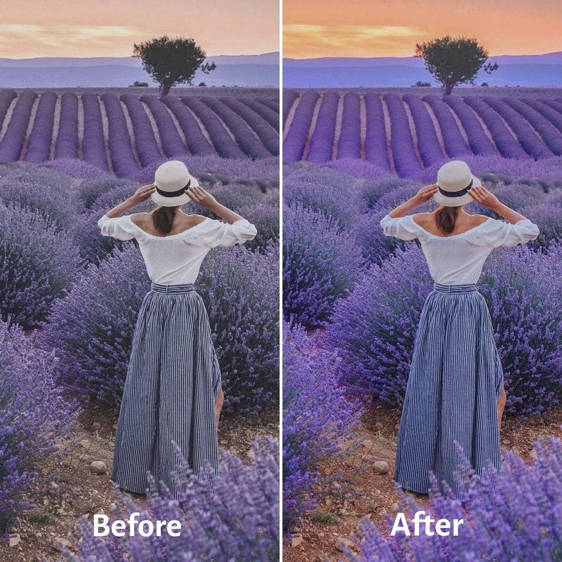 PURPLE FLOWER Lightroom Preset Purple Color Preset Pastel Etsy