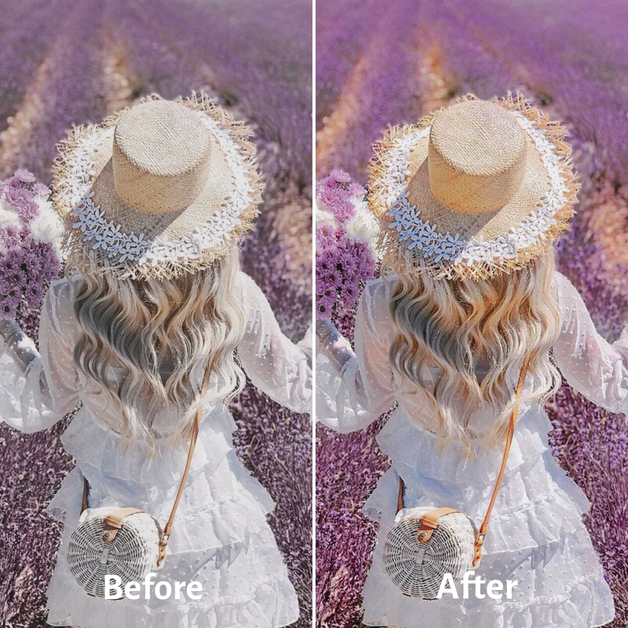 PURPLE FLOWER Lightroom Preset Purple Color Preset Pastel Etsy
