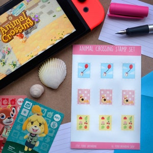 Planche de Stickers Timbres Animal Crossing