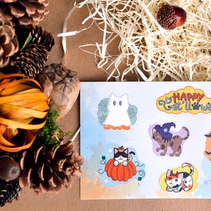 Planche de stickers Cat'lloween