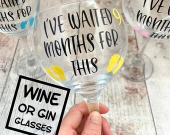 Ik heb hier 9 maanden op gewacht, grappig cadeau nieuwe moeder, kraamcadeau voor moeder, cadeau nieuwe moeder, cadeau zwangerschap moeder, cadeau nieuwe mama, gin