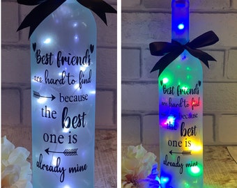 Best friend bottle light, Gift for friends women, Best friend birthday gifts, Presents for friends, Best friends are hard to find, Light up