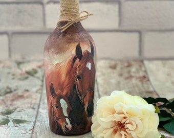 Horse lamp, Horse lover gift, Horse lights, Horse gifts for women, Horse decor, Light up bottles, Horse owner gift, Horse and foal, Pony