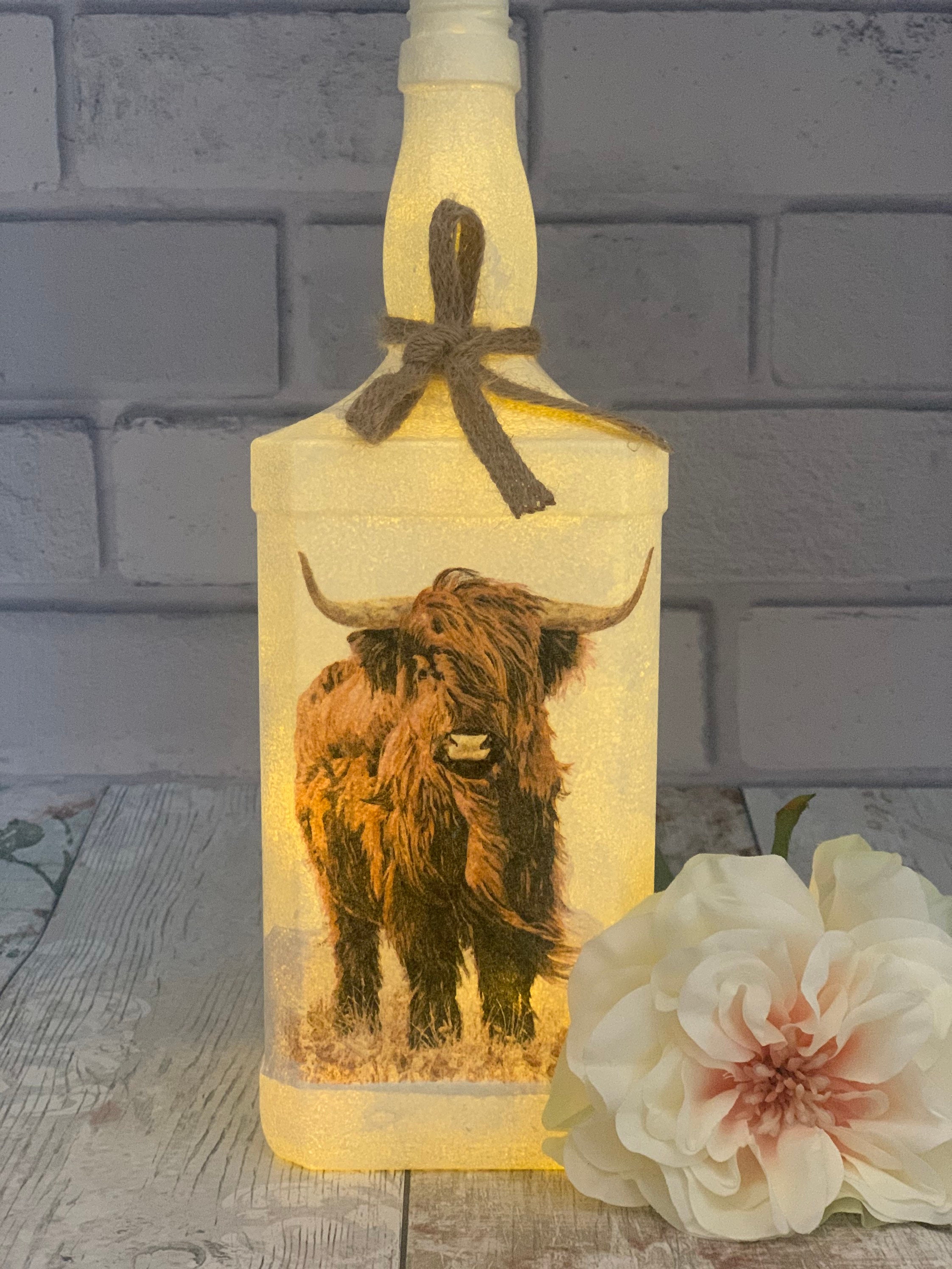 Highland cow gifts Highland cow bottle light Highland cow Etsy