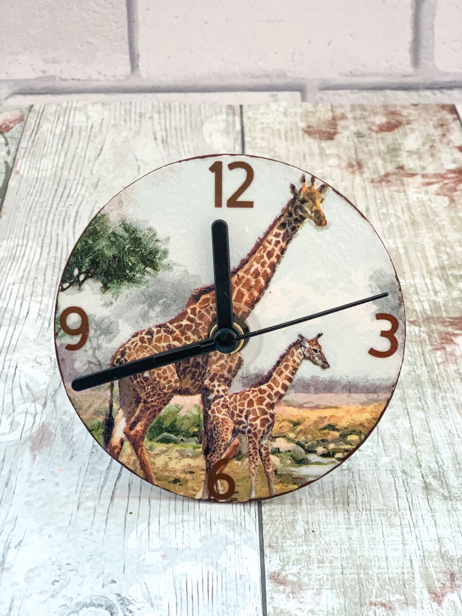 Giraffe clock Giraffe gift for women CD clock Desk clock Etsy