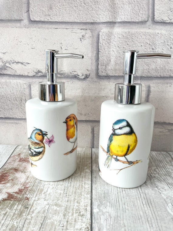 Bird Soap Dispenser, Ceramic Soap Dispenser Pump, Kitchen Hand Soap  Dispenser, Bathroom Accessories, Liquid Soap Dispenser, Robin Gifts UK 