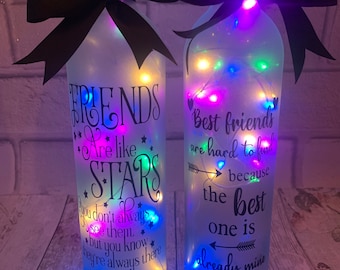 Light up friend bottle, Best friend bottle, Bestie home decor, Bff birthday gift, Presents for friend, Best friends are hard to find,