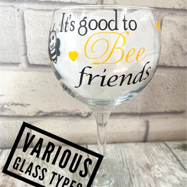 Bee Drinking Glasses Etsy UK