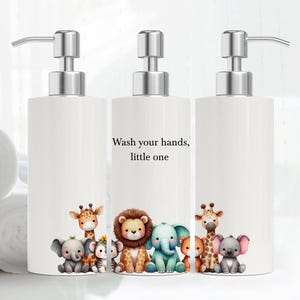 Kinder Seifenspender Wrap, Waschen Sie Ihre Hände Pumpe PNG, Sublimationsdesign Download, 18 Unzen Seifenspender Wrap, Kinderzimmer Waschbecken Dekor