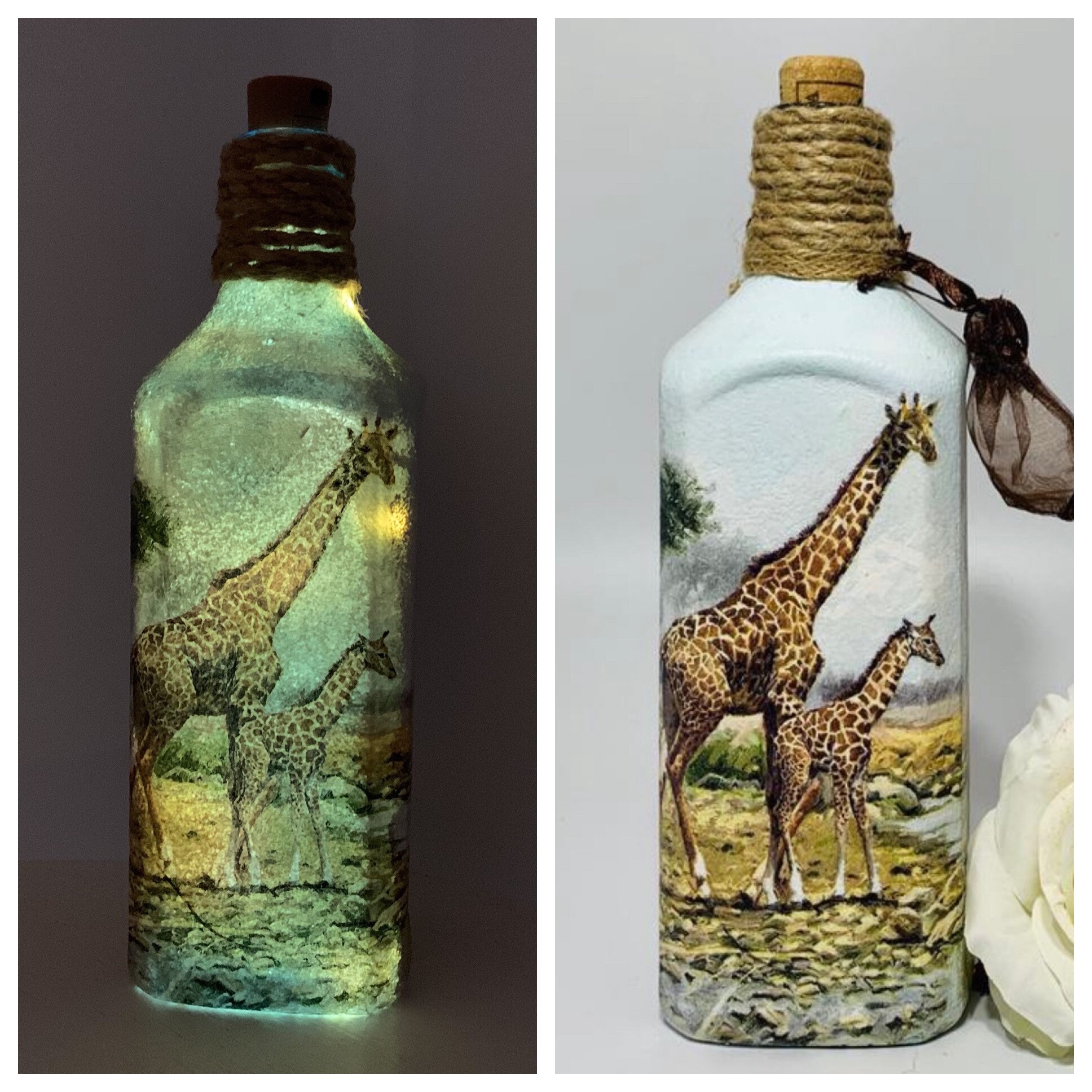 Giraffe Bottle Light Giraffe Gifts for Women Light up Etsy UK
