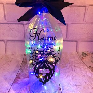 Highland cow light, Personalised light up bottle, Highland cow home decor, Highland cow gifts for women, Farmhouse table lamp, Highland coo image 9