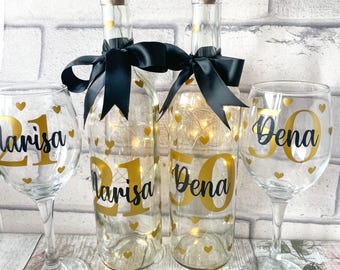 Birthday bottles with lights, Personalised light up bottle, Light up bottle for Sister, personalised teenage girl gifts, 18th birthday gift